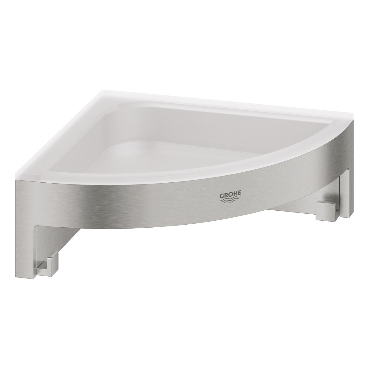 Étagère d’angle Grohe, accessoire de salle de bain, inox brossé argenté