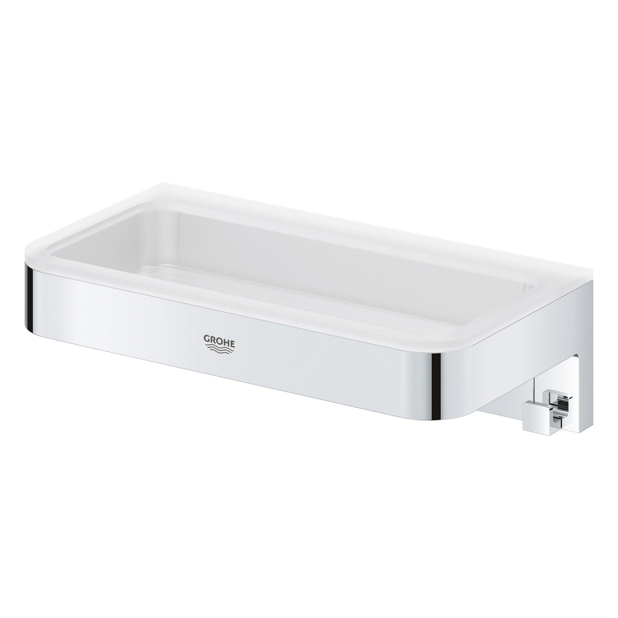 Porte-savon mural Grohe, accessoire salle de bain, couleur chrome blanc.