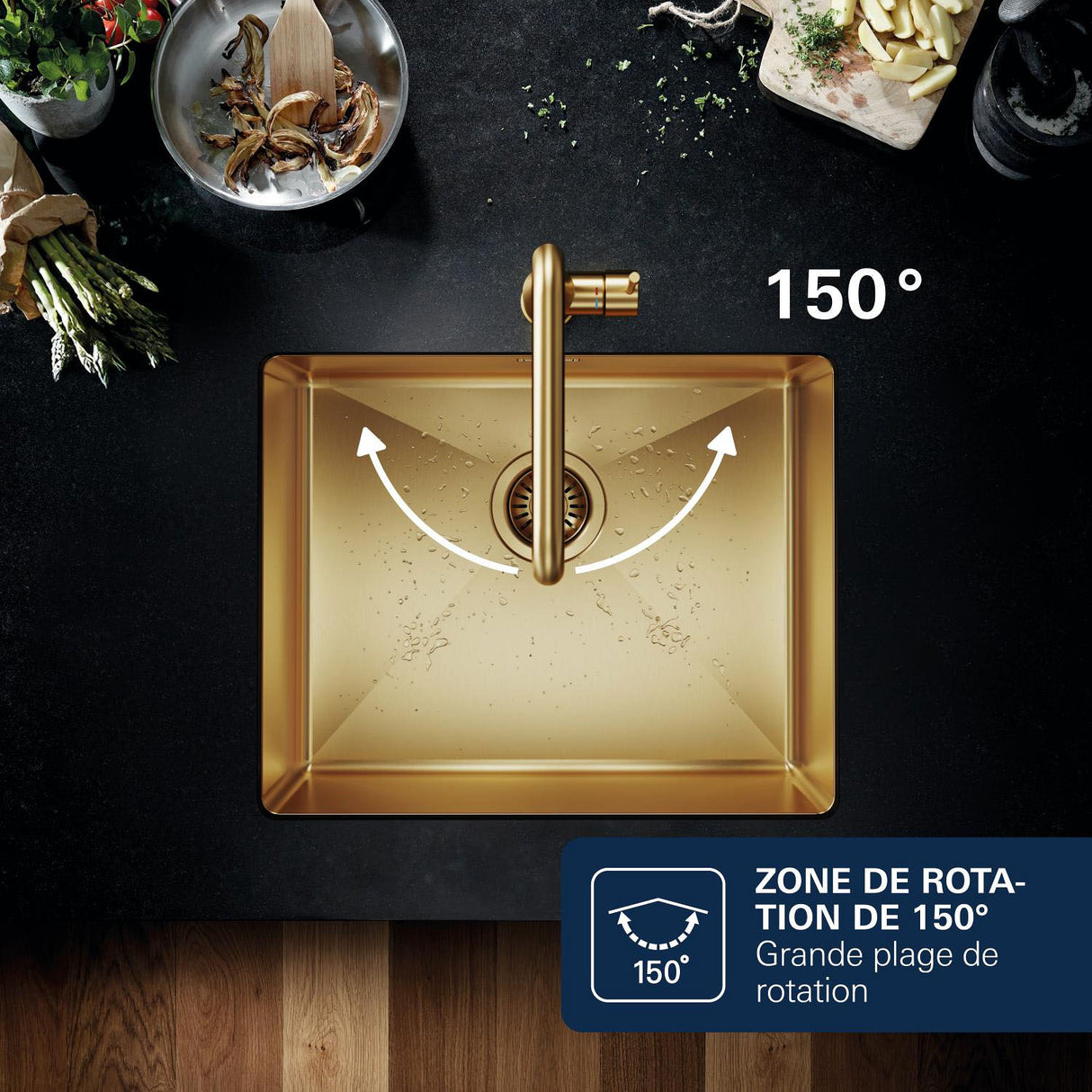 GROHE Mitigeur de cuisine monocommande Start Cool Sunrise brossé