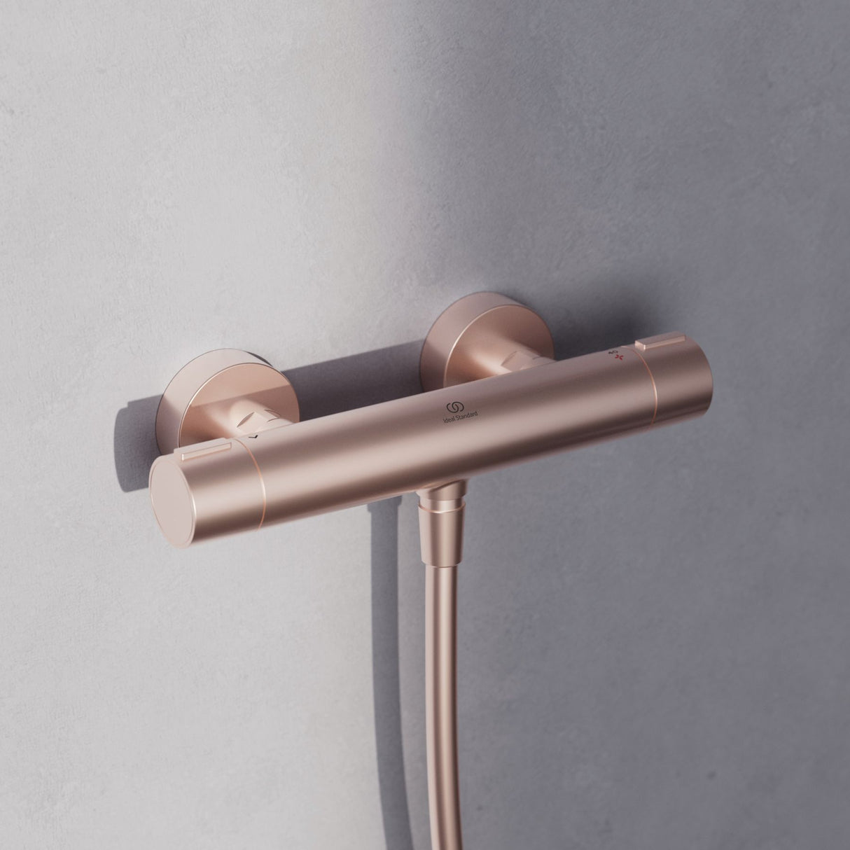 Set de douche avec mitigeur thermostatique, barre 60cm et douchette Ø10cm 2 jets CERATHERM ALU+