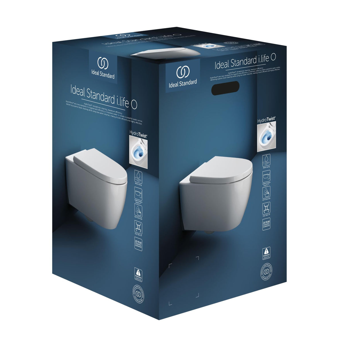 Pack WC suspendu caréné i.life O avec abattant recouvrant declipsable blanc