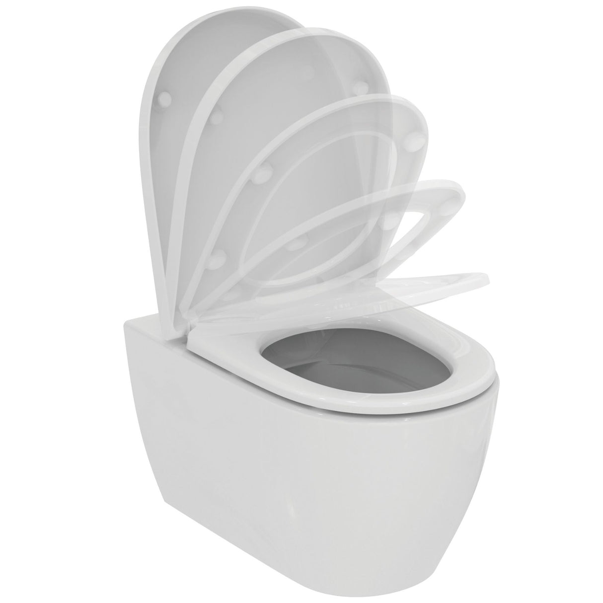 Pack WC suspendu caréné i.life O avec abattant recouvrant declipsable blanc