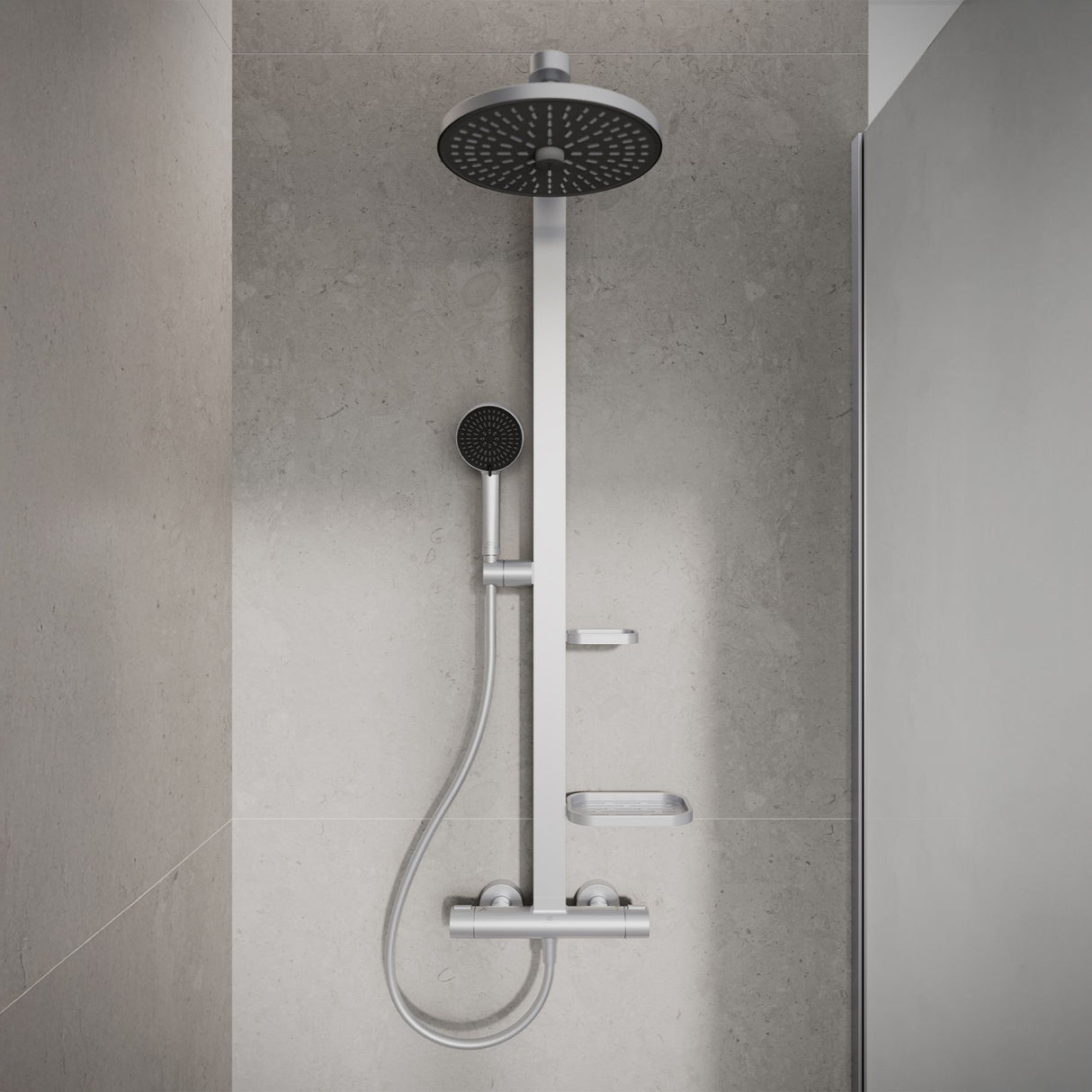 Colonne de douche thermostatique Alu+