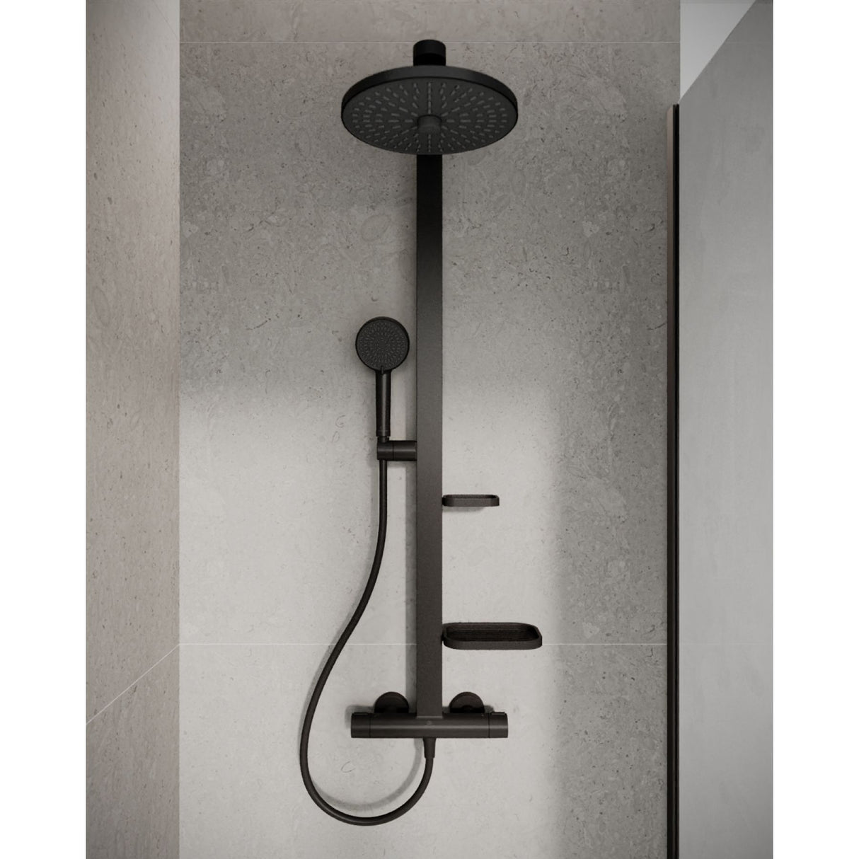 Colonne de douche thermostatique Alu+