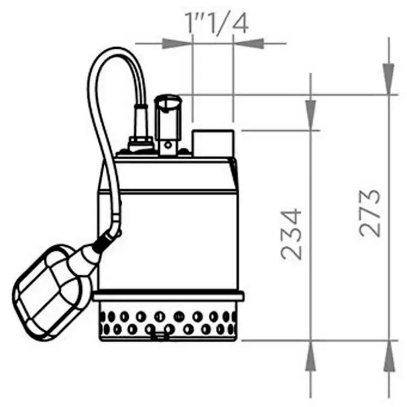 Pompe de relevage Sanisub Steel 50 A en inox pour eaux claires, adaptée au vide-cave, marque SFA, image montrant la pompe.