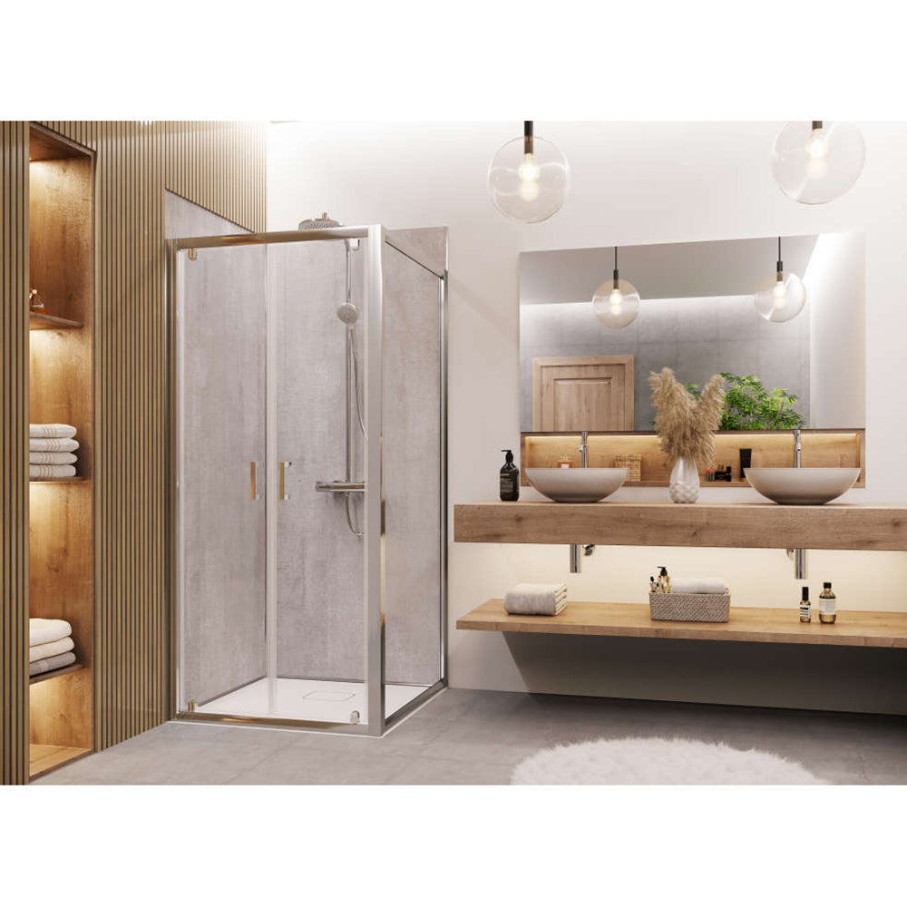 Panneau mural douche PREPANEL - Décor Béton Gris - Finition Mat