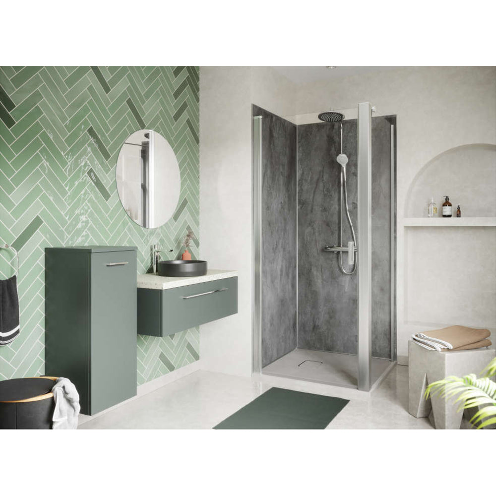 Panneau mural douche PREPANEL - Décor Béton Noir - Finition Mat