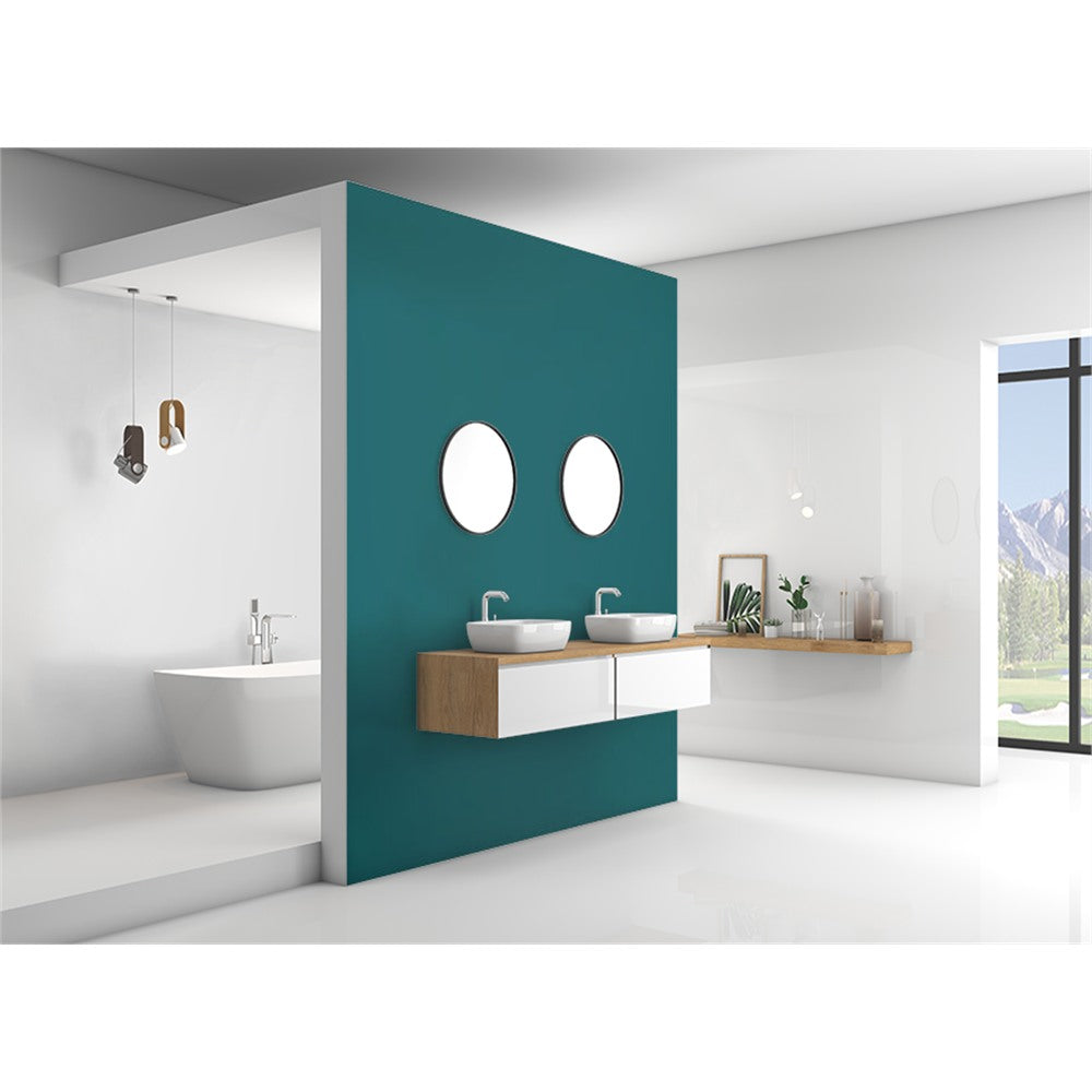 Panneau mural douche VIPANEL - Couleur Unie lagon - Finition velvet