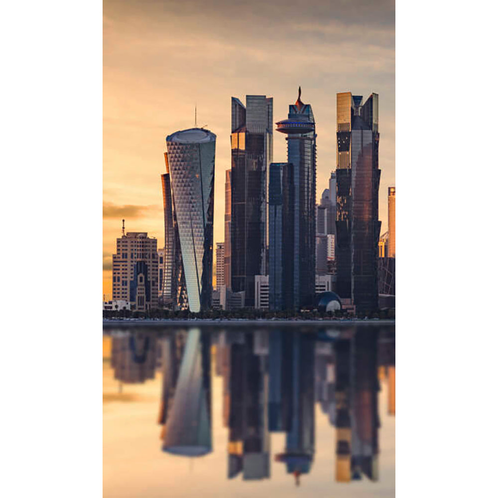 Panneau mural douche VIPANEL - Paysage urbain Skyline Doha - Finition brillant