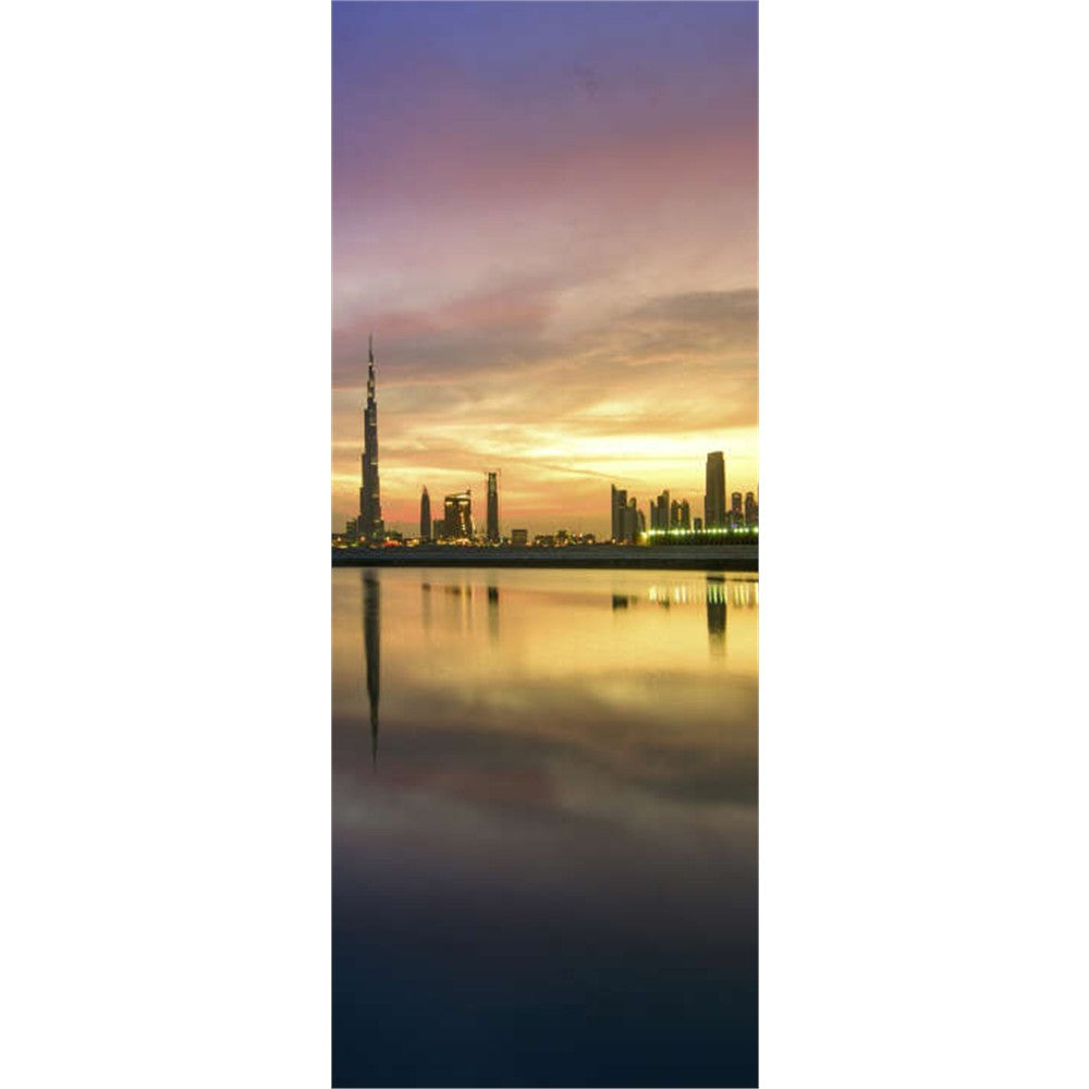 Panneau mural douche VIPANEL - Paysage urbain Skyline Dubaï - Finition brillant