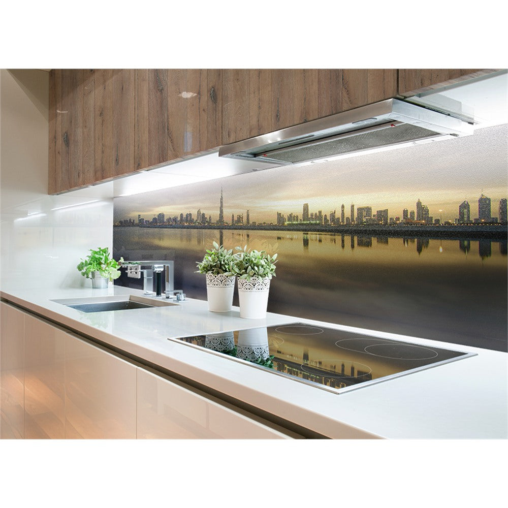 Panneau mural douche VIPANEL - Paysage urbain Skyline Dubaï - Finition brillant