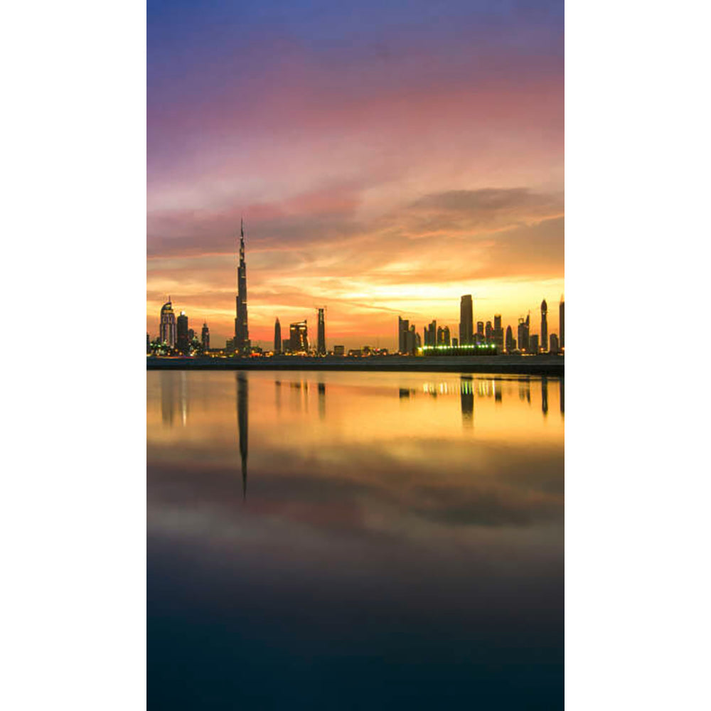 Panneau mural douche VIPANEL - Paysage urbain Skyline Dubaï - Finition brillant