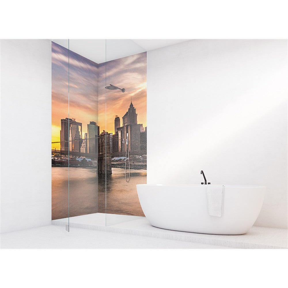 Panneau mural douche VIPANEL - Paysage urbain Skyline Brooklyn - Finition brillant
