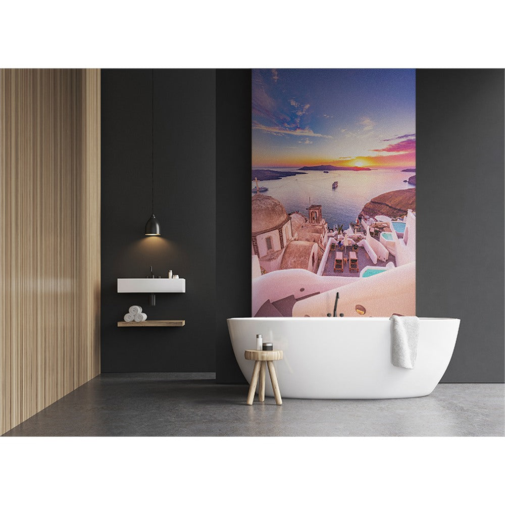 Panneau mural douche VIPANEL - Paysage urbain Grèce - Finition brillant