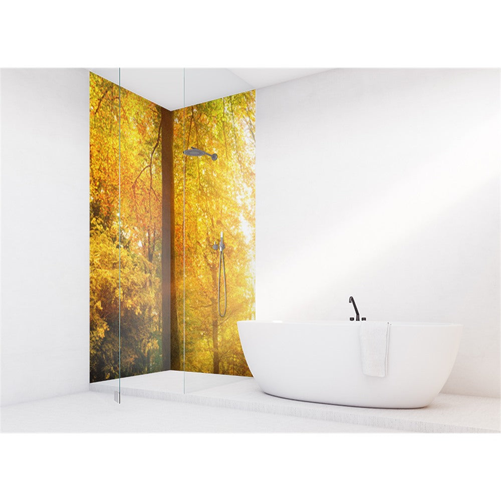 Panneau mural douche VIPANEL - Inspiration nature Forêt d'Automne - Finition brillant