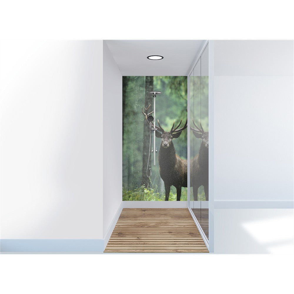 Panneau mural douche VIPANEL - Inspiration nature Cerf dans la forêt - Finition brillant