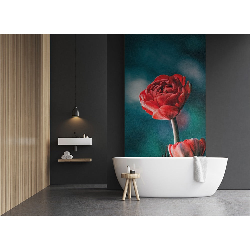 Panneau mural douche VIPANEL - Inspiration nature Tulipe rouge - Finition brillant
