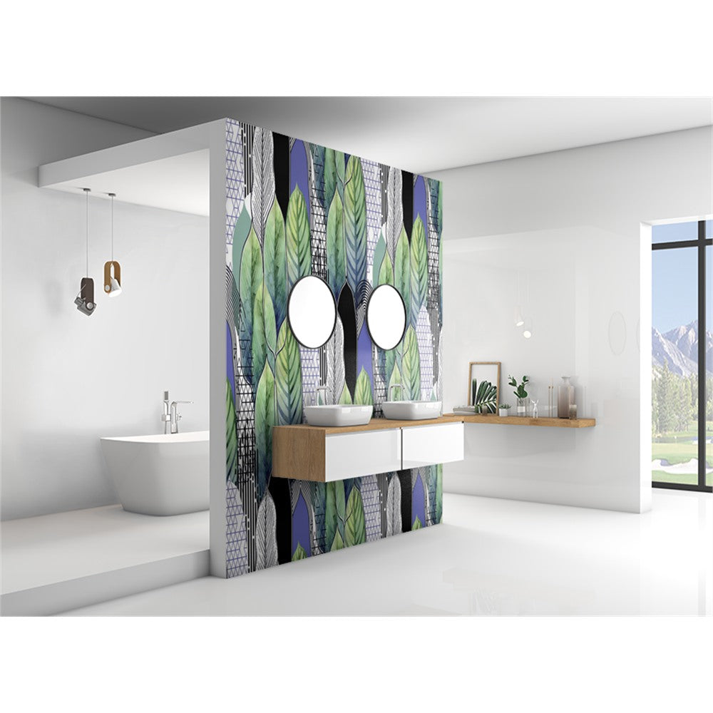 Panneau mural douche VIPANEL - Inspiration nature Papier peint feuilles petites - Finition mat
