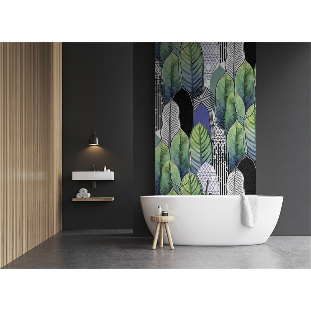 Panneau mural douche VIPANEL - Inspiration nature Papier peint feuilles petites - Finition mat