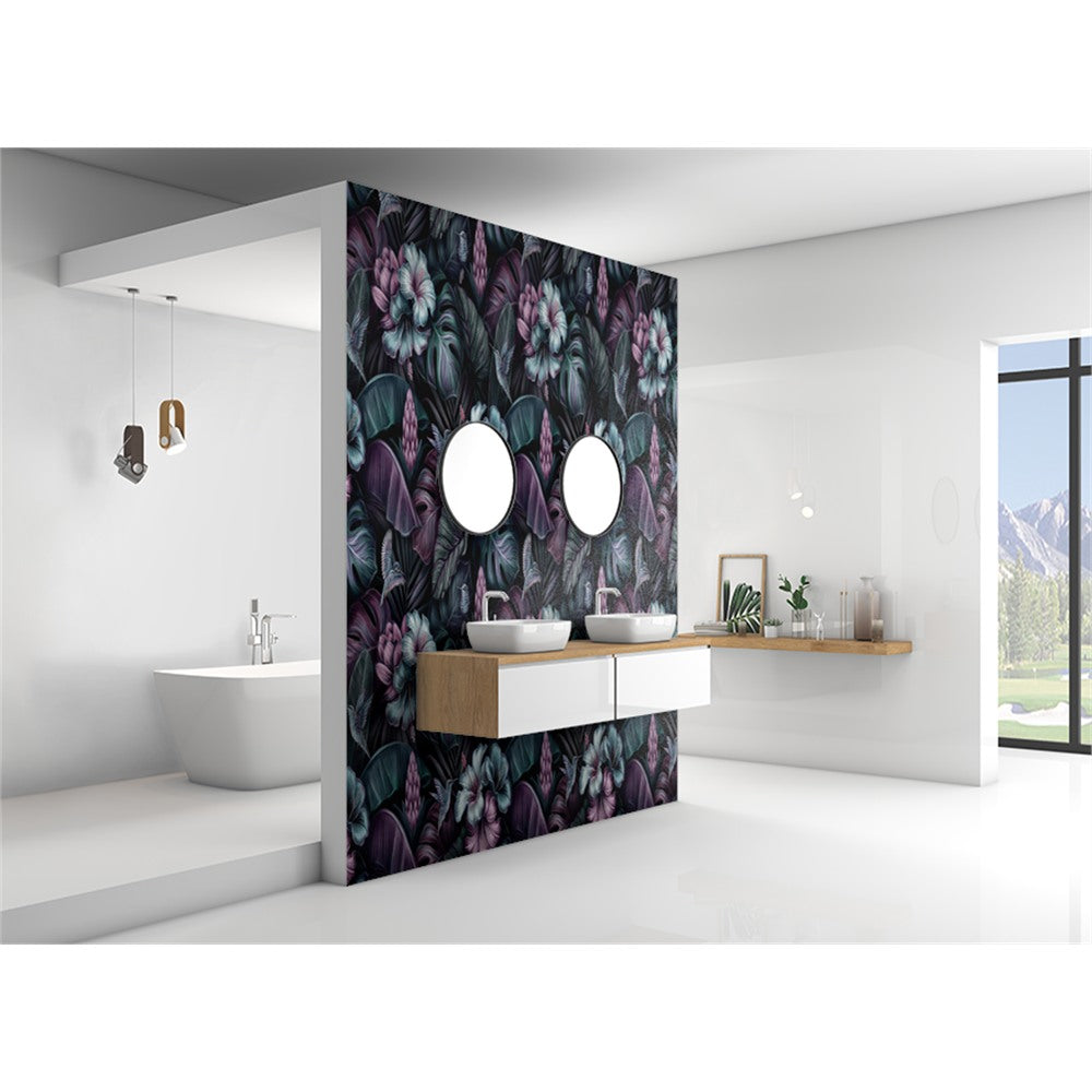 Panneau mural douche VIPANEL - Inspiration nature Hibiscus néon - Finition mat