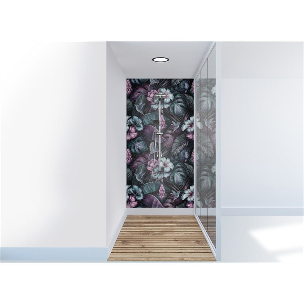 Panneau mural douche VIPANEL - Inspiration nature Hibiscus néon - Finition mat