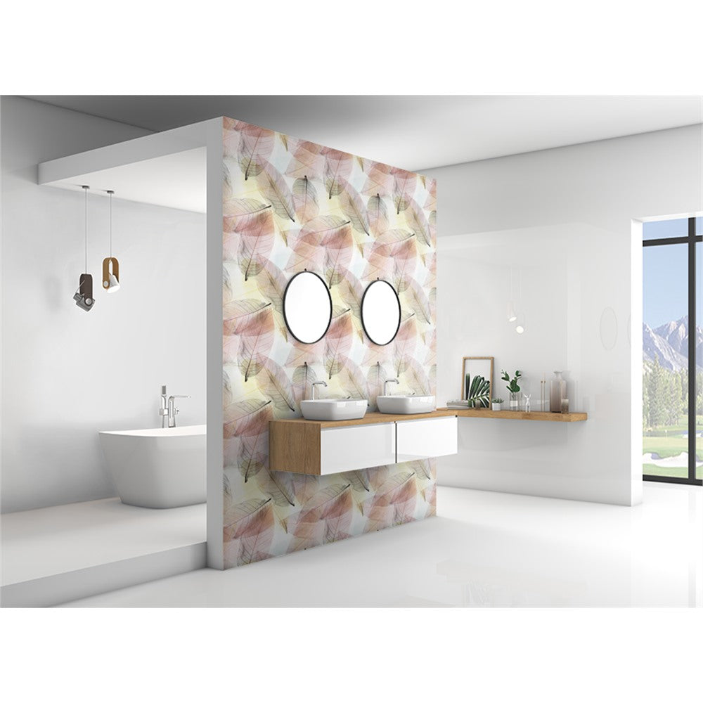 Panneau mural douche VIPANEL - Inspiration nature Feuilles transparentes - Finition mat