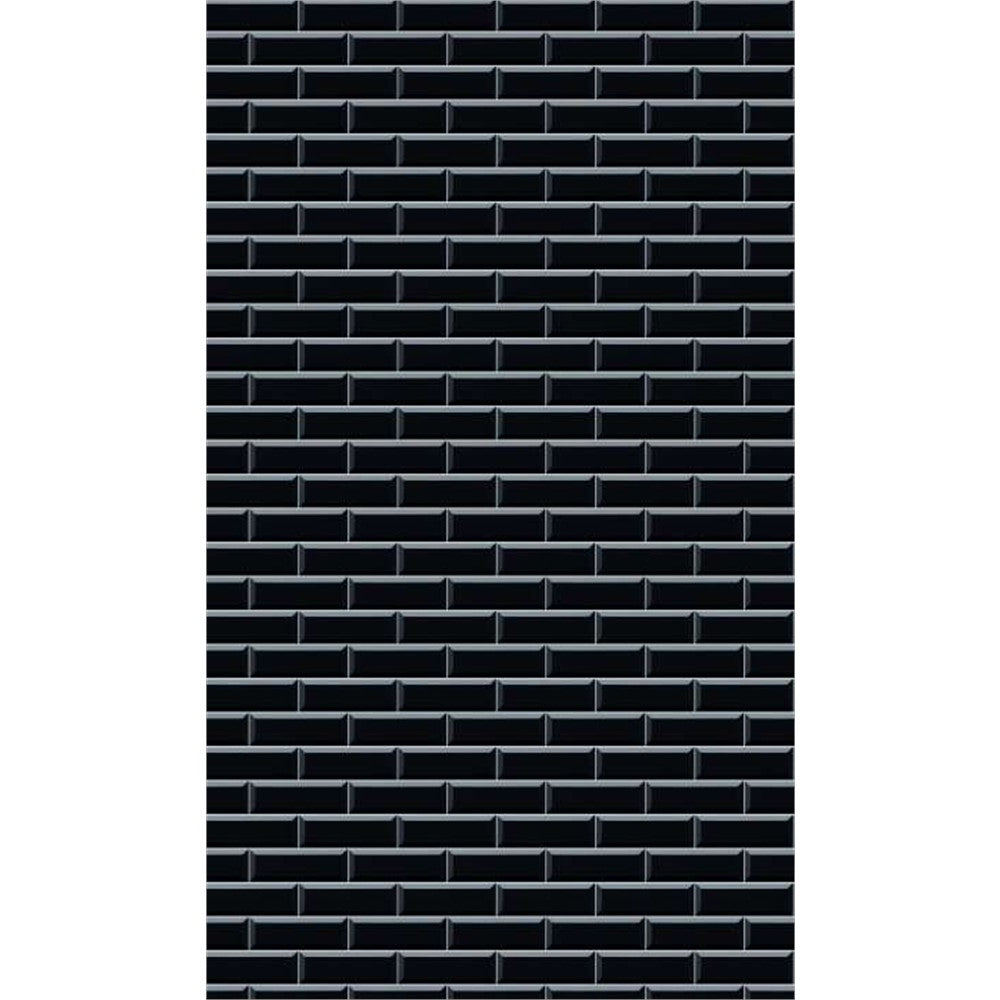 Panneau mural douche VIPANEL - Carrelage Rétro noir - Finition brillant