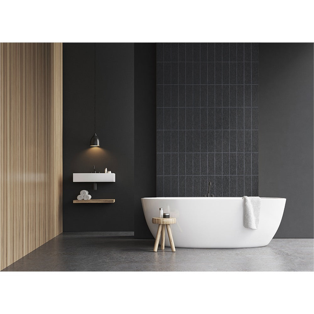 Panneau mural douche VIPANEL - Carrelage Pierre gris - Finition brillant