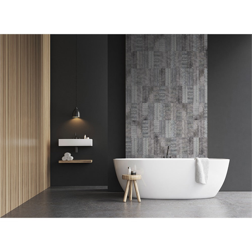 Panneau mural douche VIPANEL - Carrelage Carreaux textile long - Finition brillant