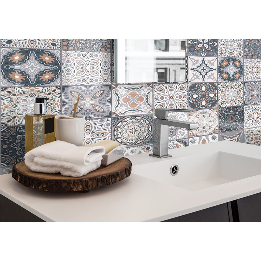 Panneau mural douche VIPANEL - Carrelage Carreaux Portugais traditionnel - Finition brillant
