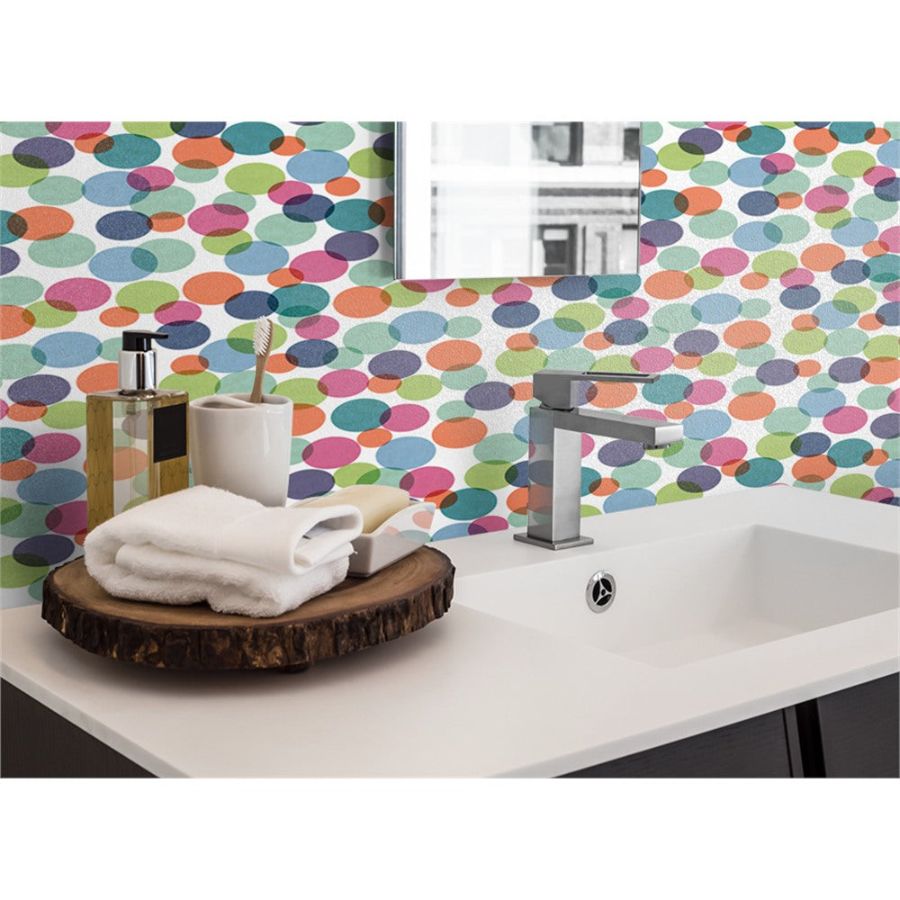 Panneau mural douche VIPANEL - Motif Cercles coloriés - Finition velvet