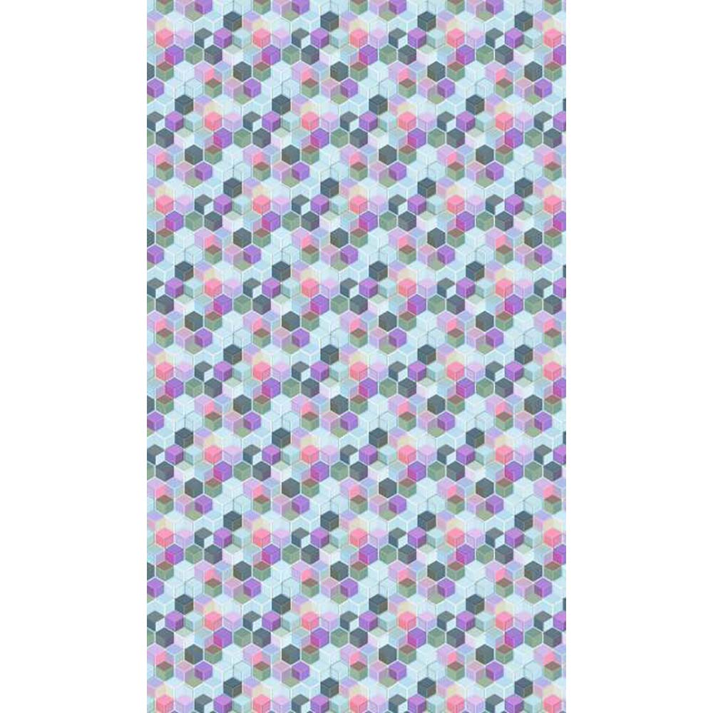 Panneau mural douche VIPANEL - Motif Cube pastel - Fintion velvet