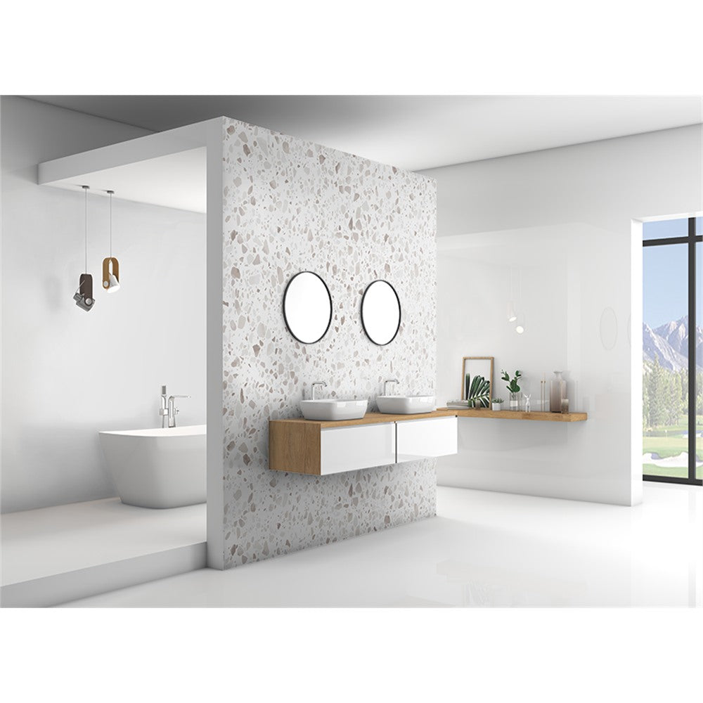 Panneau mural douche VIPANEL - Pierre Terrazzo - Finition mat