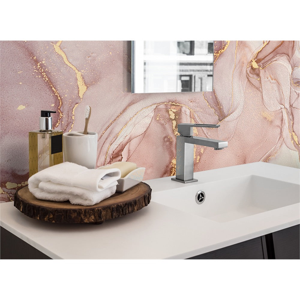 Panneau mural douche VIPANEL - Pierre Marbrure rosée - Finition brillant