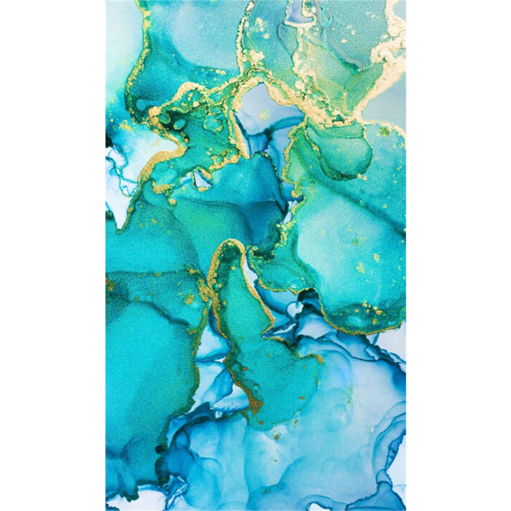 Panneau mural douche VIPANEL - Pierre Marbrure turquoise - Finition brillant
