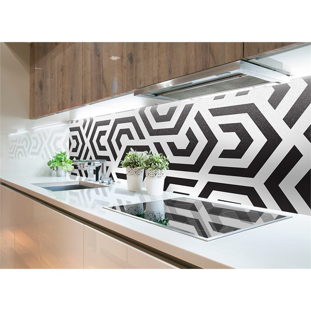 Panneau mural douche VIPANEL - Motif imprimé noir et blanc - Finition velvet