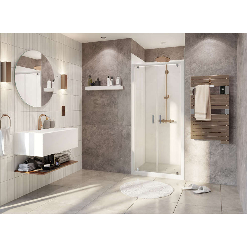 Panneau mural douche autoportant NICHEPANEL - Couleur Unie Blanc - Finition Mat - Sans niche