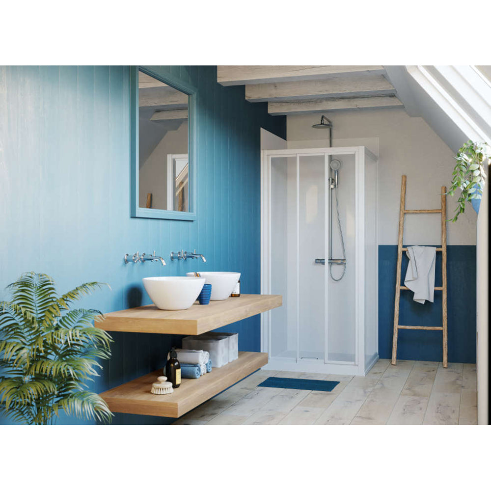 Panneau mural douche autoportant NICHEPANEL - Couleur Unie Blanc - Finition Mat - Sans niche