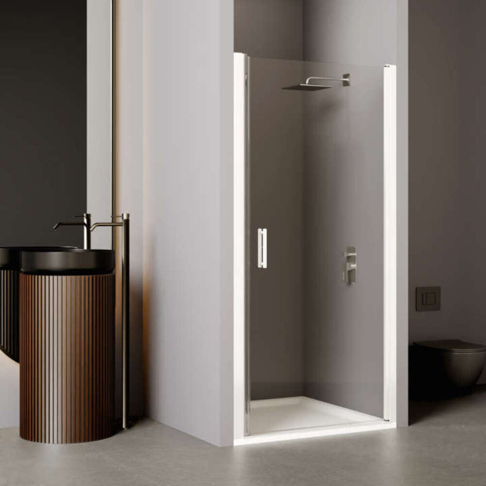 Paroi de douche pivotante EQUI 2MS - Profilé blanc - Verre clair traité déperlant ETC
