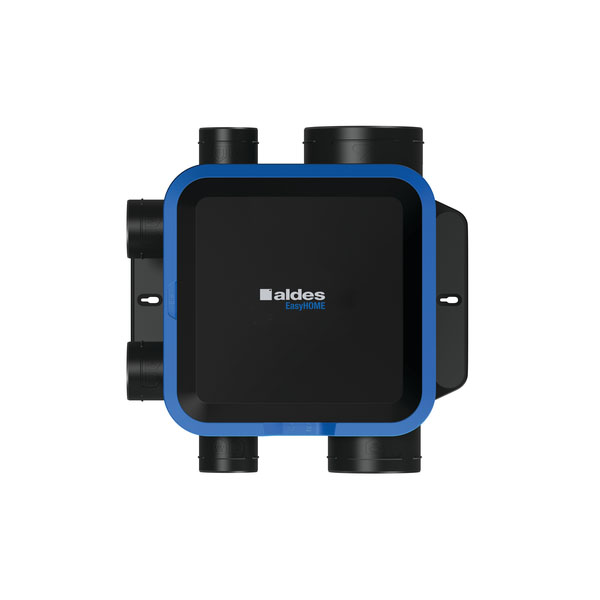 Kit VMC simple flux ALDES EasyHOME Hygroréglable Compact avec 3 bouches, ventilation mécanique contrôlée efficace et compacte.