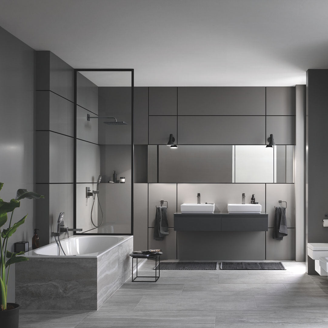 GROHE Pack bain/douche avec mitigeur thermostatique + douchette + support + flexible