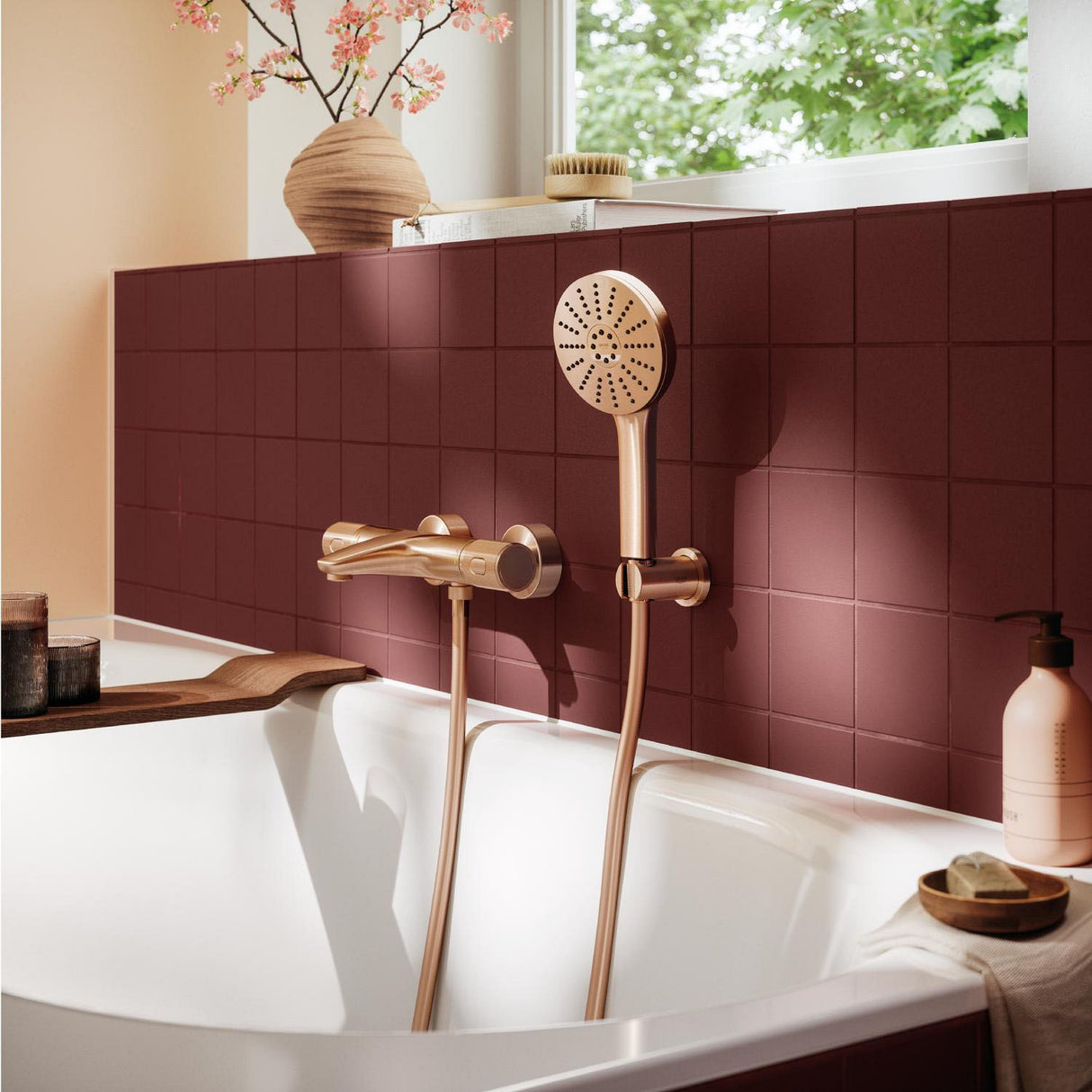 GROHE Pack bain/douche avec mitigeur thermostatique + douchette + support + flexible