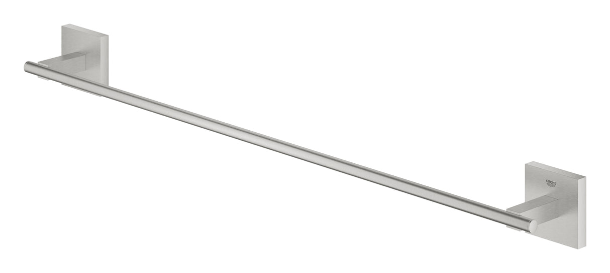 Porte-serviettes Grohe mural, inox brossé, design moderne rectangulaire.