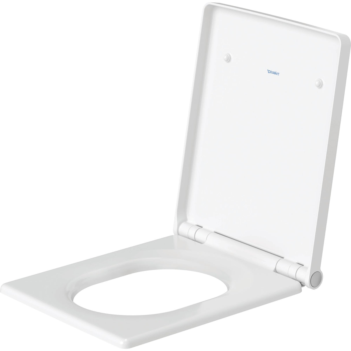 Abattant WC Duravit blanc, siège de toilette rectangulaire, couleur blanche.