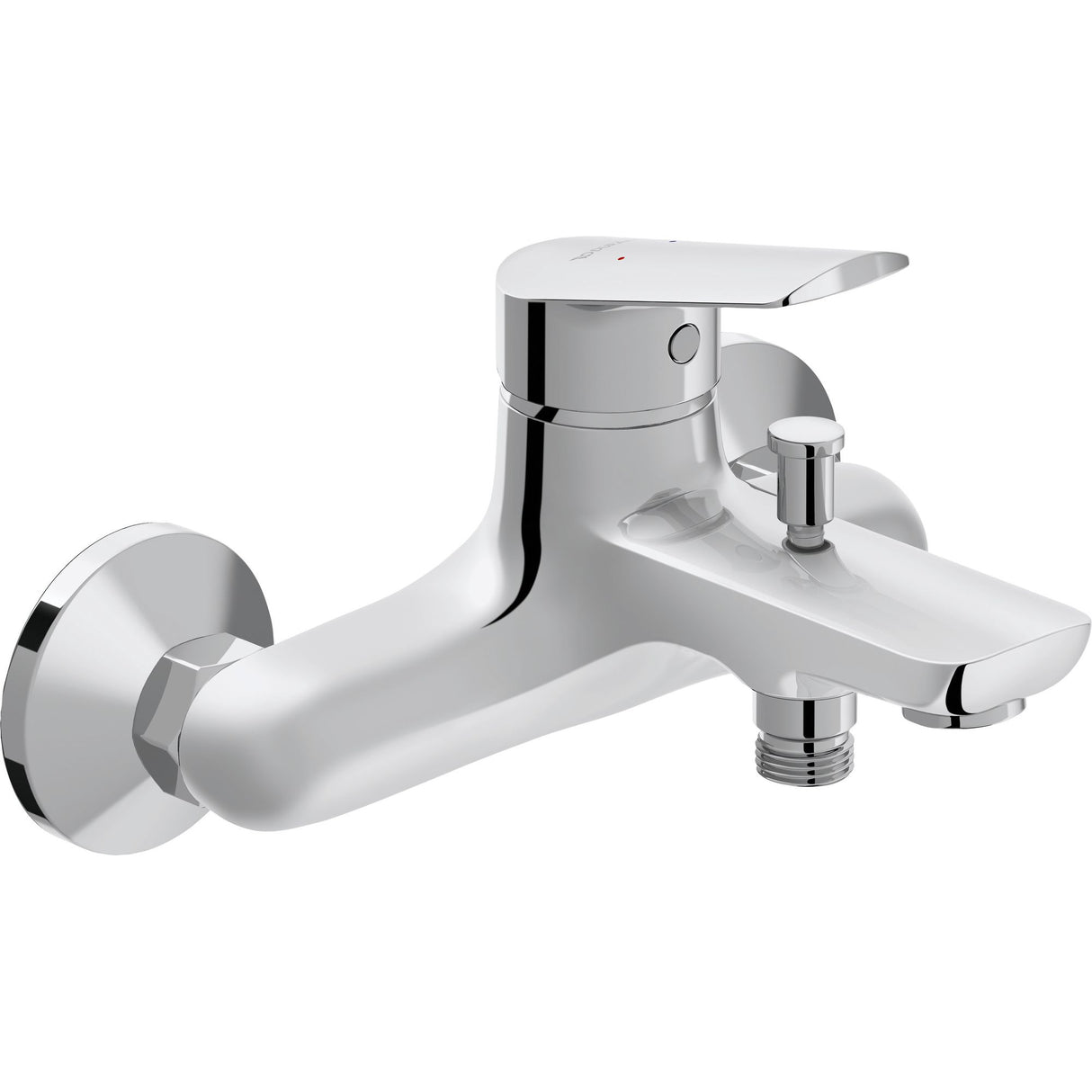 Mitigeur bain-douche Grohe chromé, robinetterie salle de bain couleur argent brillant