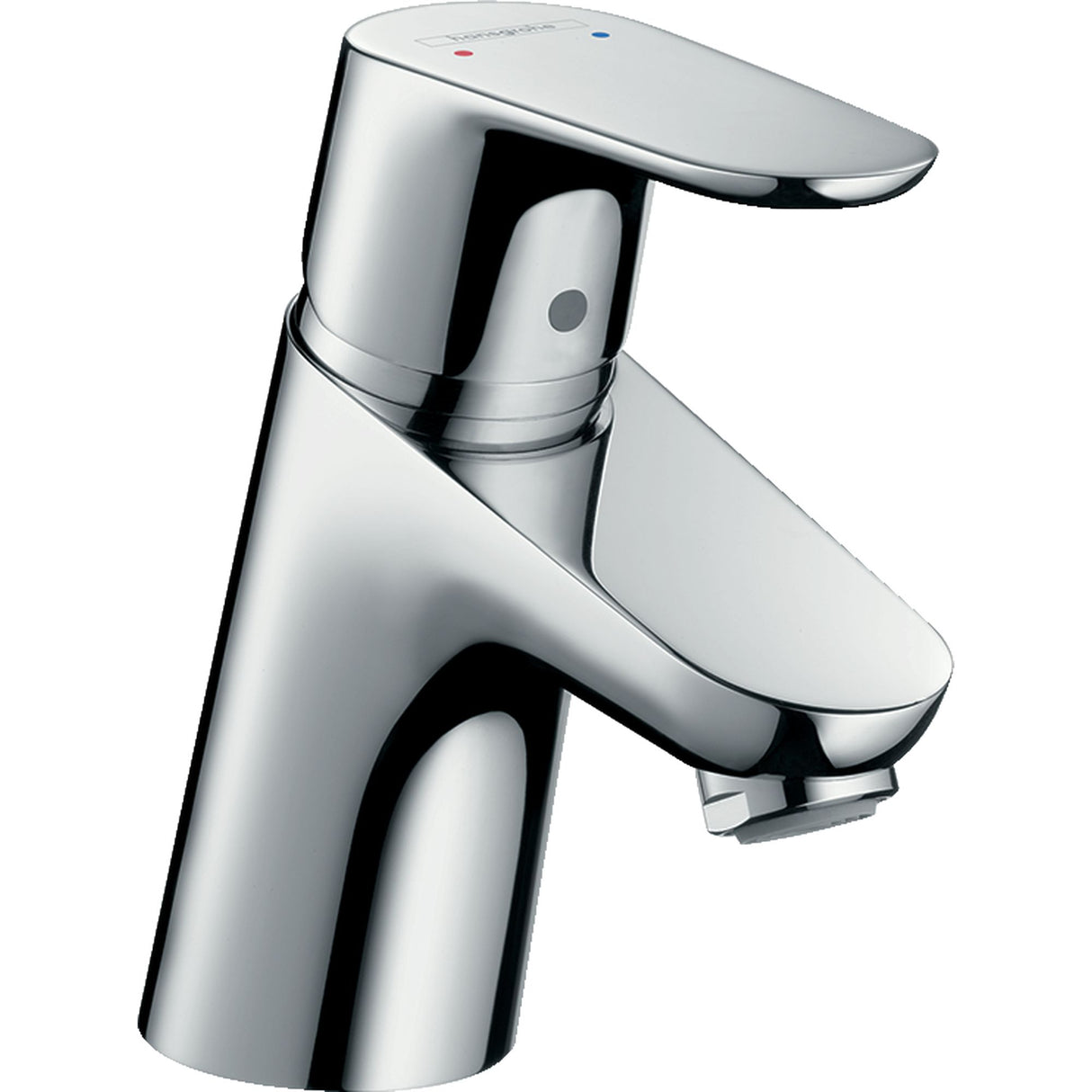 Mitigeur chromé Hansgrohe, robinet de lavabo moderne, couleur argentée brillante