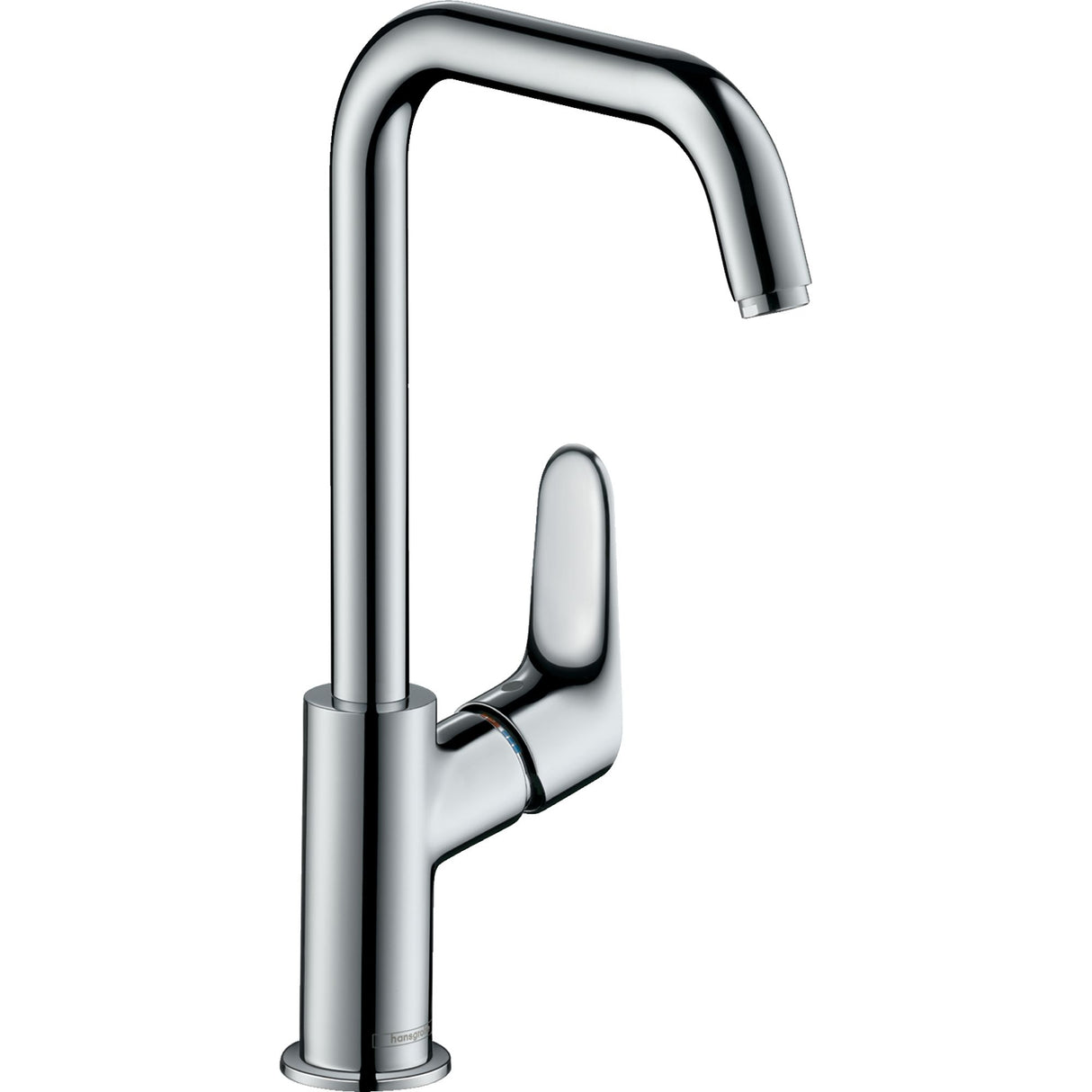 Mitigeur cuisine Hansgrohe, robinet chromé, design moderne, couleur argentée