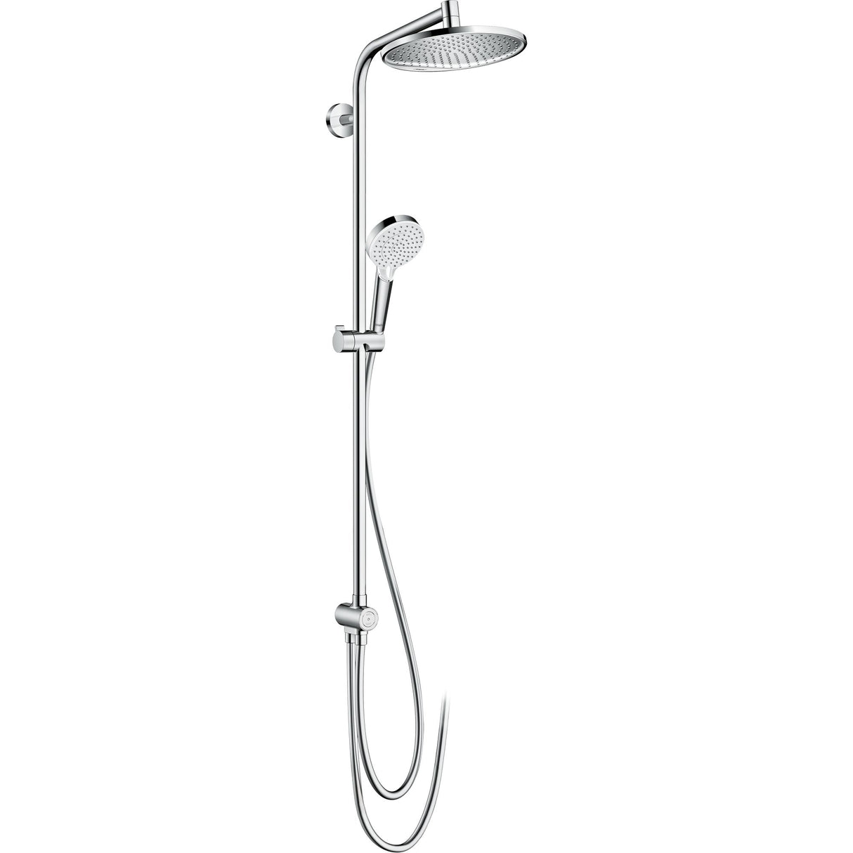 Colonne de douche Hansgrohe, mitigeur et douchette, couleur chromée