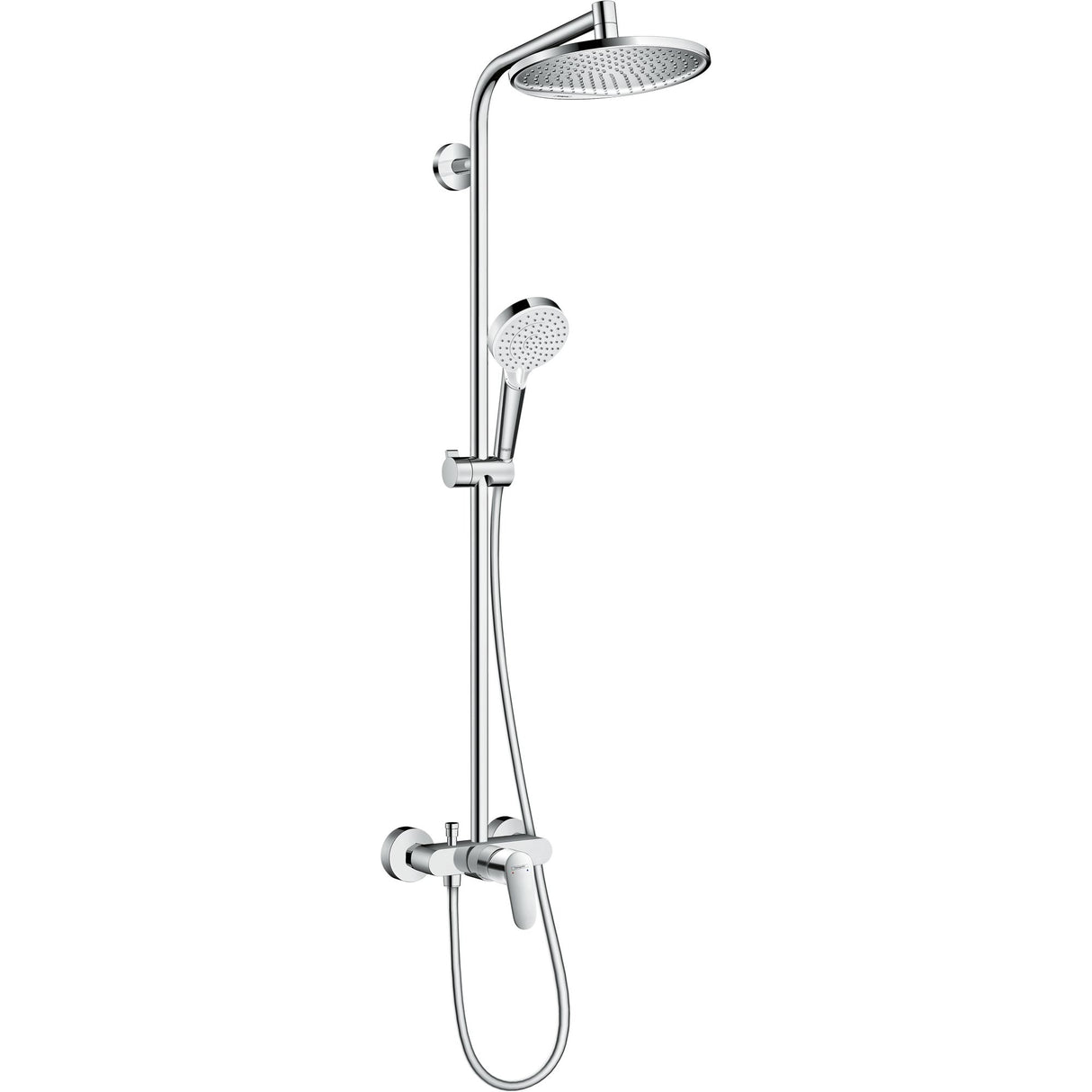 Colonne de douche Hansgrohe, ensemble thermostatique, finition chromée brillante