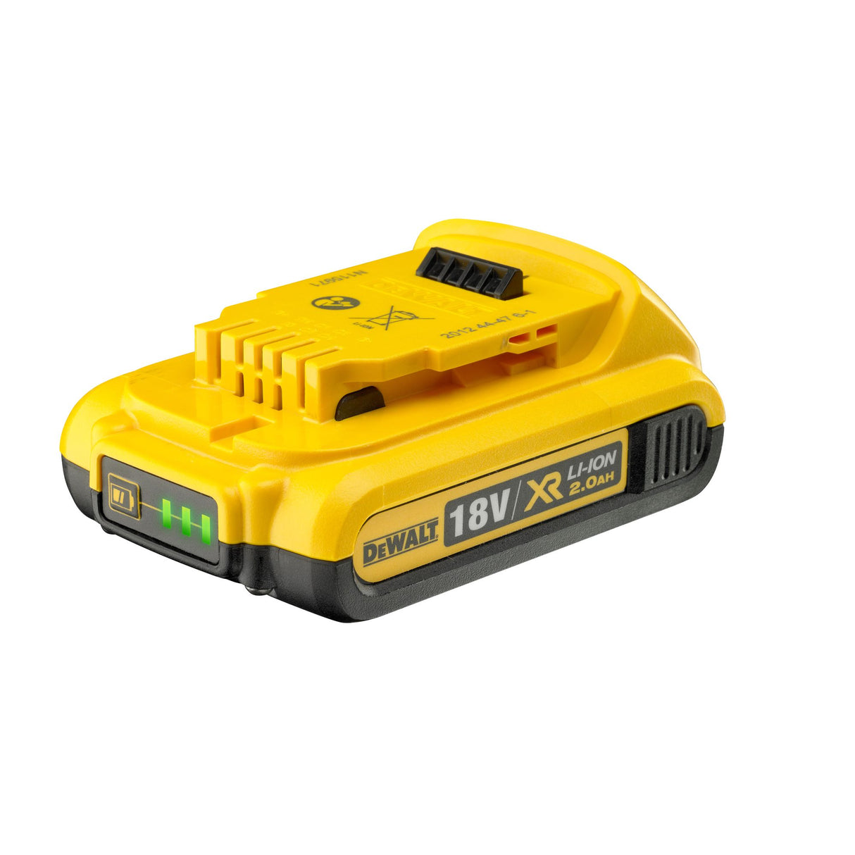 Batterie Dewalt XR 18V 2.0Ah, accessoire électroportatif, couleur jaune et noire